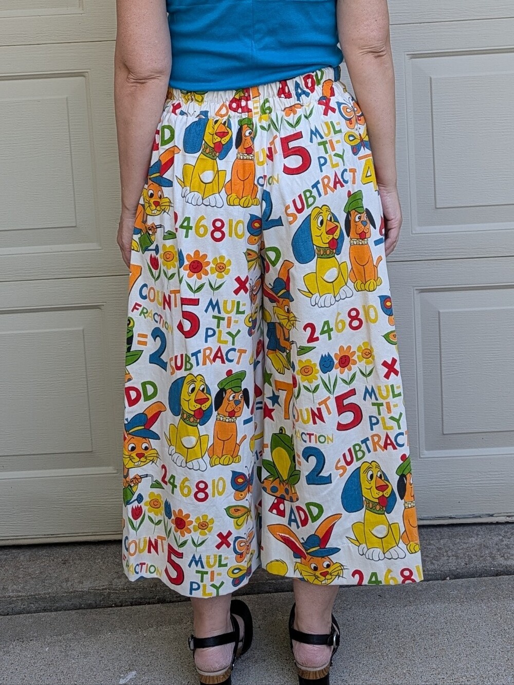 WIDE LEG PANTS made from VINTAGE CURTAINS S - Picture 5 of 11